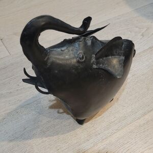 Black Metal Elephant Sculpture